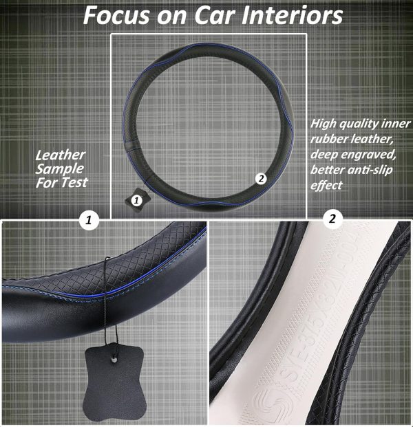 Car Steering Wheel Cover, Anti-Slip, Safety, Soft, Breathable, Heavy Duty, - Image 6