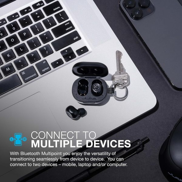JLab JBuds Mini True Wireless Bluetooth Earbuds + Charging Case, Charcoal - Image 3