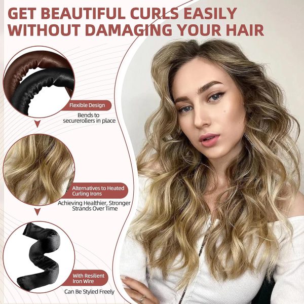 Heatless Curls Overnight Blowout Rods - 6 Pcs No-Heat Hair Curler Set, Hair - Image 3