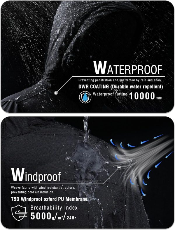 Rapoo Men's Winter Ski Snow Jacket Mountain Waterproof Windproof Rain - Image 4