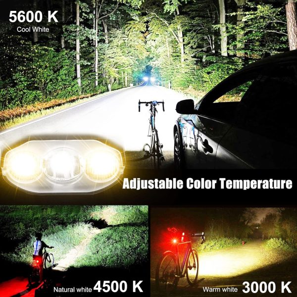 Bike Lights for Night Riding Aluminum Mounts Waterproof Bike Light Front - Image 3
