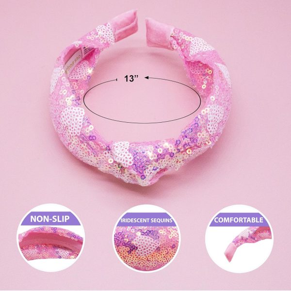 FROG SAC Heart Headband for Girls - Knotted Valentines Day Head Bands for - Image 4
