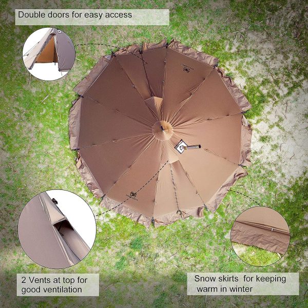 OneTigris Rock Fortress Hot Tent with Stove Jack, 4 Season, 4-6 Person Tipi - Image 5