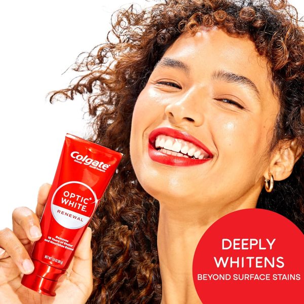 Colgate Optic White Renewal Teeth Whitening Toothpaste, Whitening Fluoride - Image 6