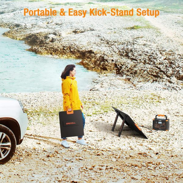 GRECELL 100W Portable Solar Panel for Power Station Generator, 20V Foldable - Image 5