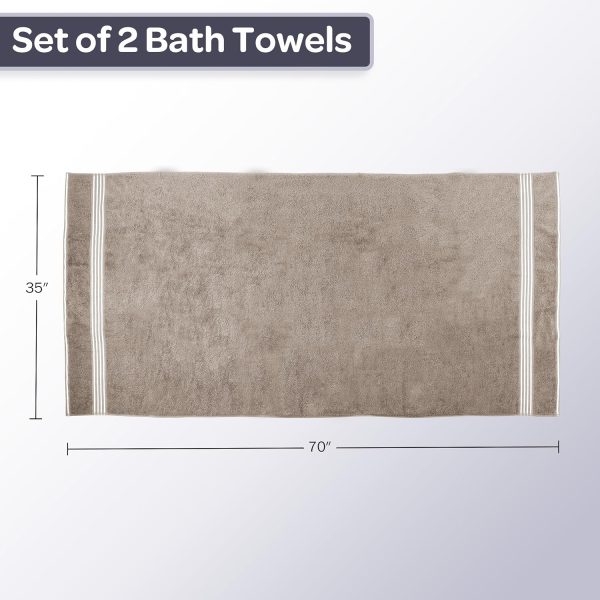 Lavish Home Bath Towels - 2PC 500GSM 100% Cotton Towel Set - 35x70in Extra - Image 6