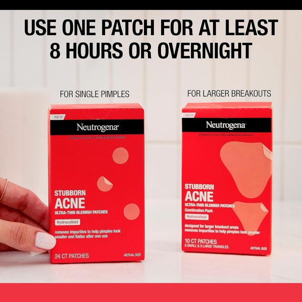 Neutrogena Stubborn Acne Blemish Patches, Ultra-Thin Hydrocolloid Acne - Image 7
