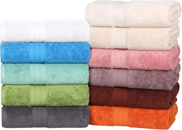Superior Atlas Cotton 12 Piece Towel Set, Luxury Towels, Heavyweight, - Image 8