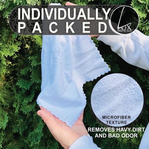 Luxury Wet Wipes, 100 Individually Wrapped Microfiber Textured Non-Scented - Image 3