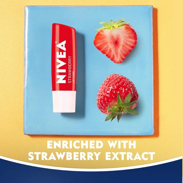NIVEA Lip Care, Fruity Tinted Lip Balm Variety Pack, Cherry, Strawberry, - Image 5