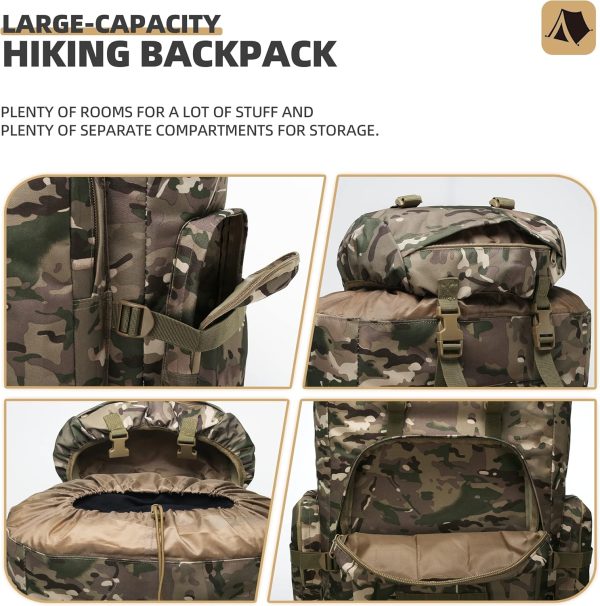 King'sGuard 100L Camping Hiking Backpack Molle Rucksack Military Camping - Image 3