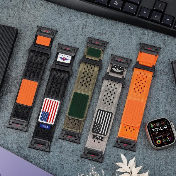 Rugged Nylon Band for Apple Watch Ultra 2 Bands for Men 49mm 46mm 45mm 44mm - Image 2