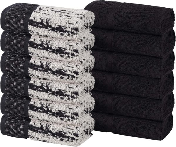 Superior Cotton Face Towel/Washcloth Set, Quick Dry, Small Facial Towels, - Image 2