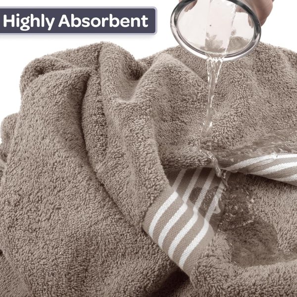 Lavish Home Bath Towels - 2PC 500GSM 100% Cotton Towel Set - 35x70in Extra - Image 5