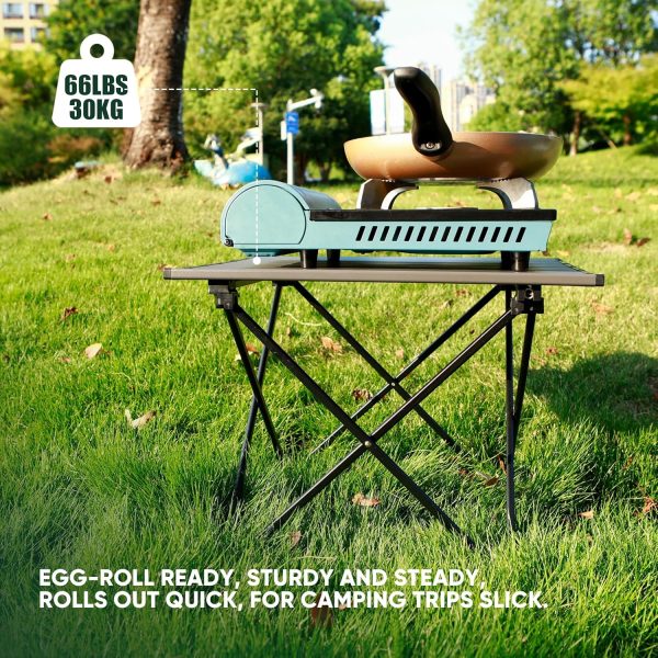 Portable Folding Camping Table, Small Compact Aluminum Beach Picnic Table, - Image 6