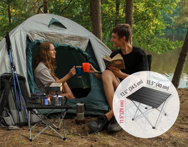TREKOLOGY Small Camping Table Beach Table Camping Side Table That Fold Up - Image 2