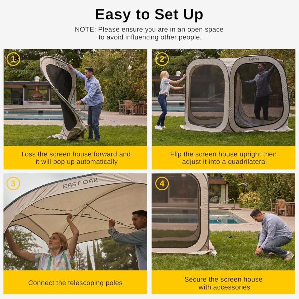 EAST OAK Screen House Tent Pop-Up, Portable Screen Room Canopy Instant - Image 4