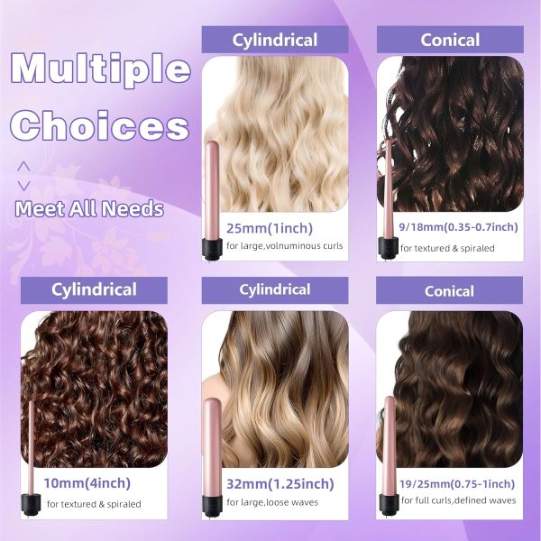 Curling Iron Hair Curler with 5 Interchangeable Barrel Curlings Wand Set - Image 8