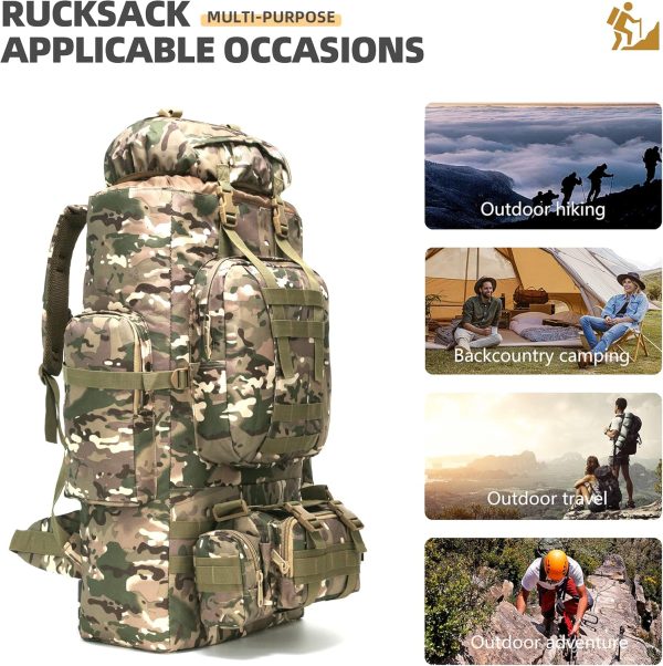 King'sGuard 100L Camping Hiking Backpack Molle Rucksack Military Camping - Image 2