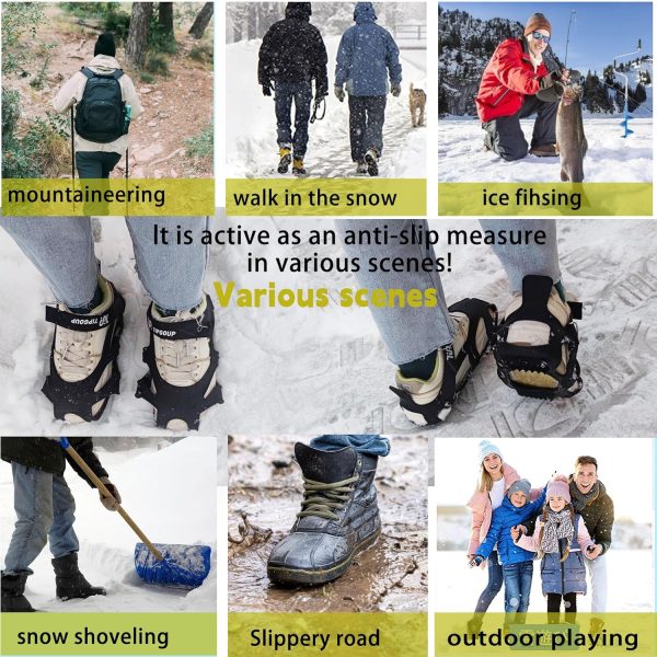 Ice Snow Cleats for Shoes and Boots Non Slip Grippers Traction Cleats - Image 7