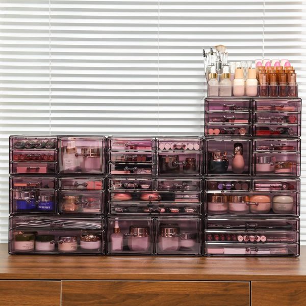 Cq acrylic 3 Pack-big Makeup Organizer, Multi-purpose Make Up Holder, Large - Image 3