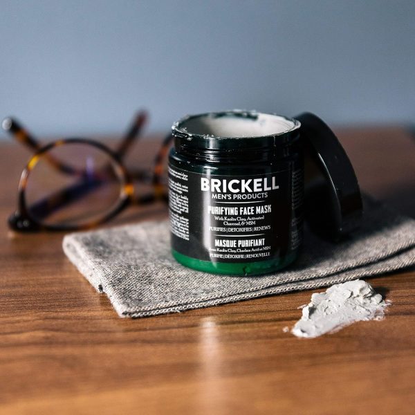 Brickell Men's Purifying Charcoal Face Mask Skin Care Product, Natural and - Image 3