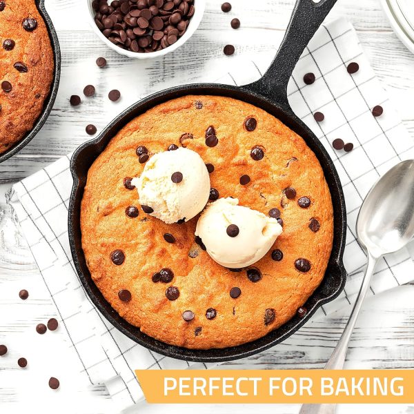 Utopia Kitchen Saute Fry Pan - Pre-Seasoned Cast Iron Skillet Set 3-Piece - - Image 5