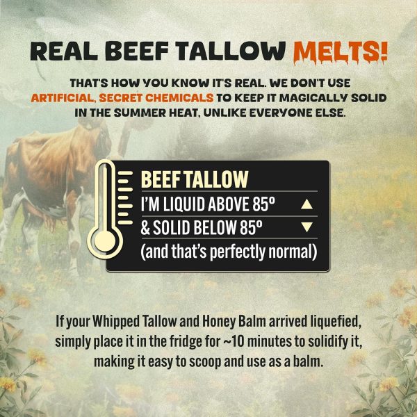 Whipped Beef Tallow and Manuka Honey Balm, 4oz, Unscented, Grass Fed Grass - Image 6